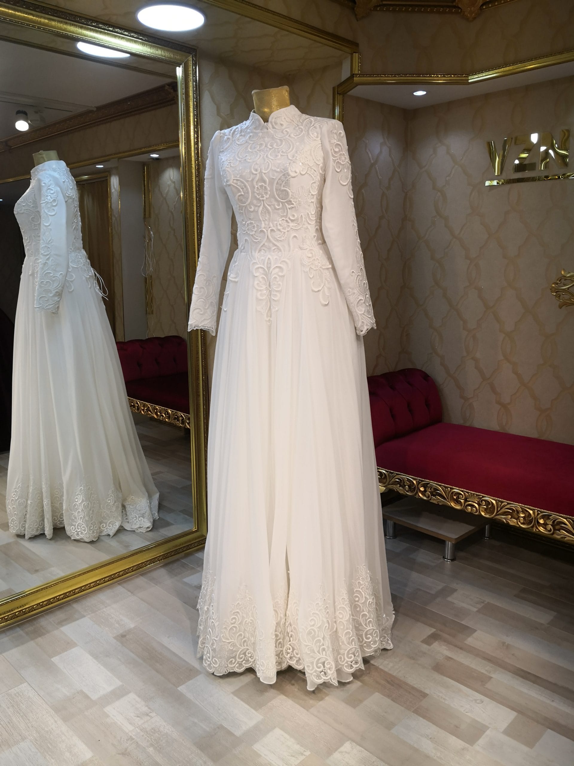 Akasya Helen Şifon Nikah Düğün Gelinlik - Görsel 4