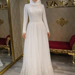 Akasya Helen Şifon Nikah Düğün Gelinlik