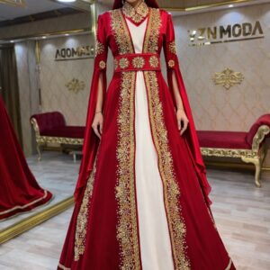 Buse Kırmızı Kaftan Kına Bindallı Abiye