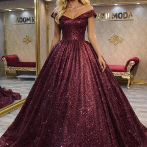 Cansu Bordo Simli Nişanlık Kınalık