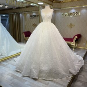 Fadila Model İşlemeli Prenses Gelinlik