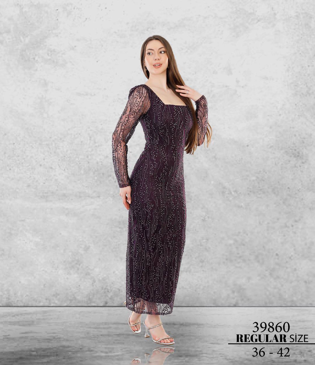 Jasmin Model Kalem Abiye Elbise