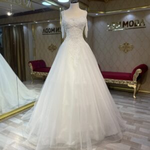 Katre Model İşlemeli Helen Gelinlik