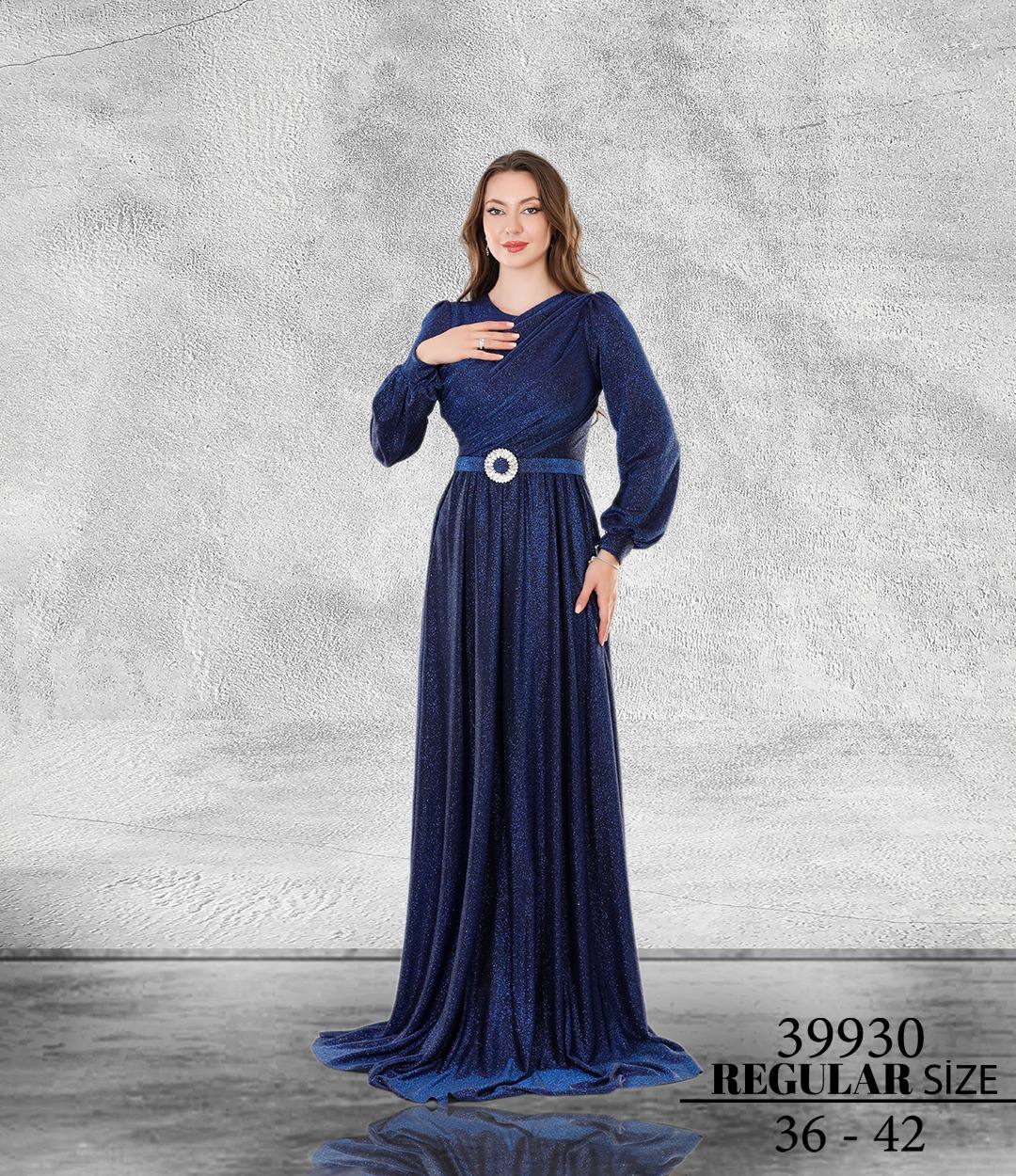 Semra Model Saks Taşlı Düğün Nişan Abiye Elbise