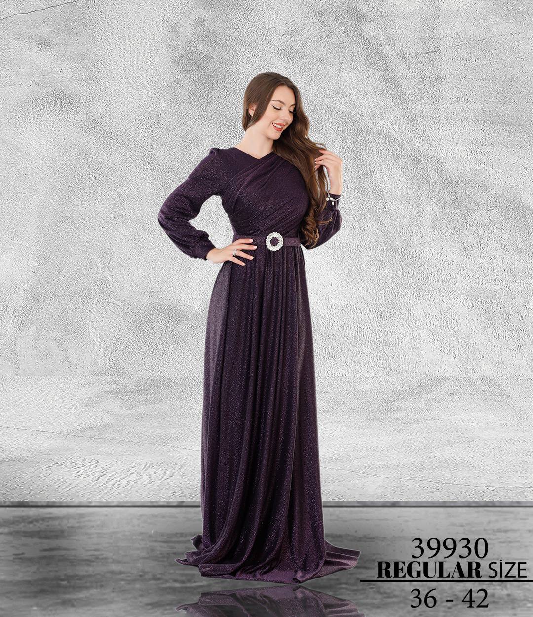 Semra Model Mürdüm Simli Abiye Elbise