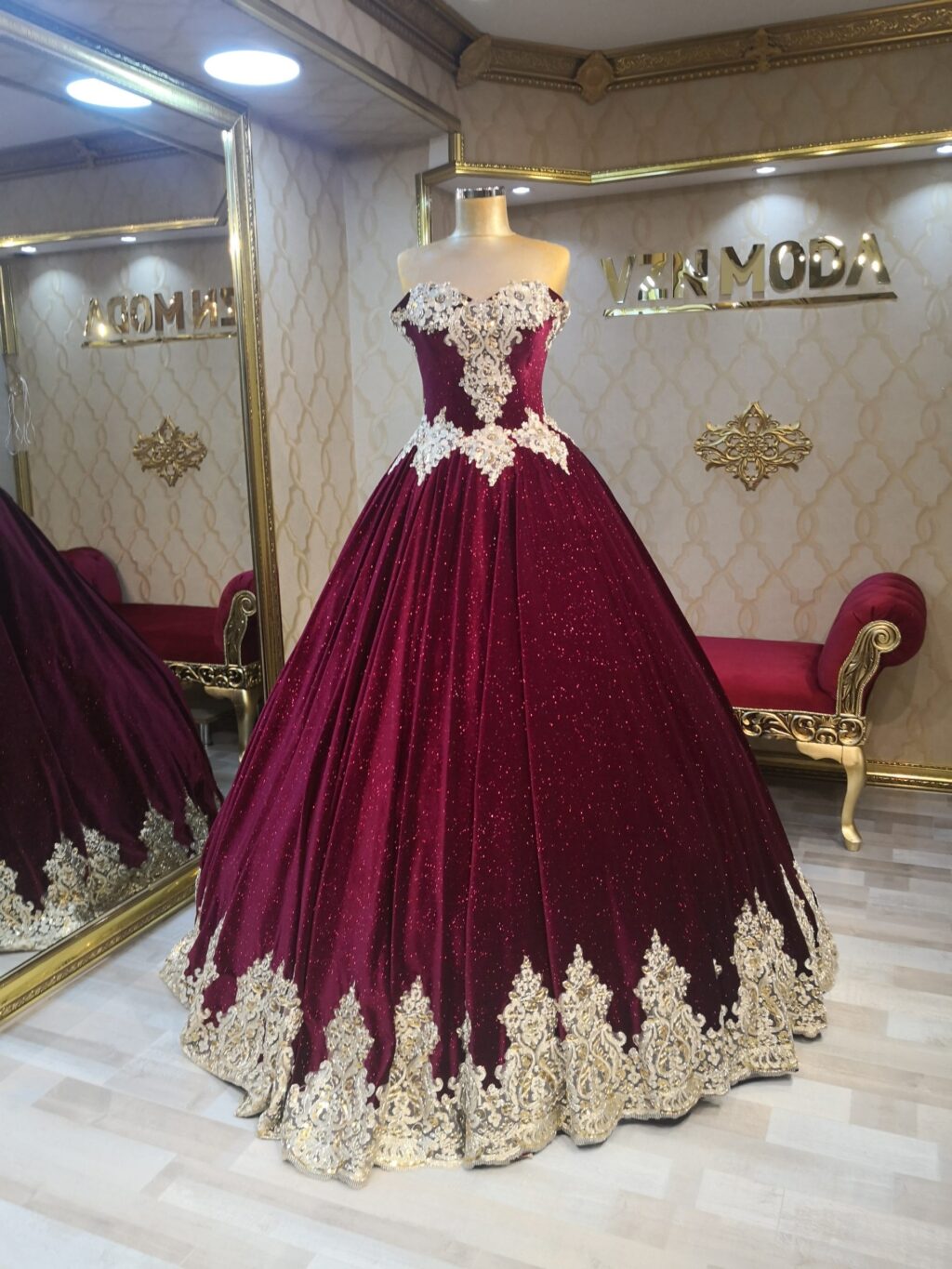Sultan Model Bordo Kınalık Kaftan