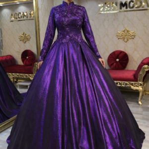 Sanem Mor Saten Tesettür Nişan Abiye