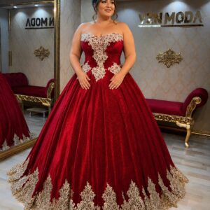 Sultan Kırmızı Büyük Beden Kınalık Kaftan