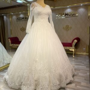 Asya Model İmalattan Kollu Büyük Beden Gelinlik