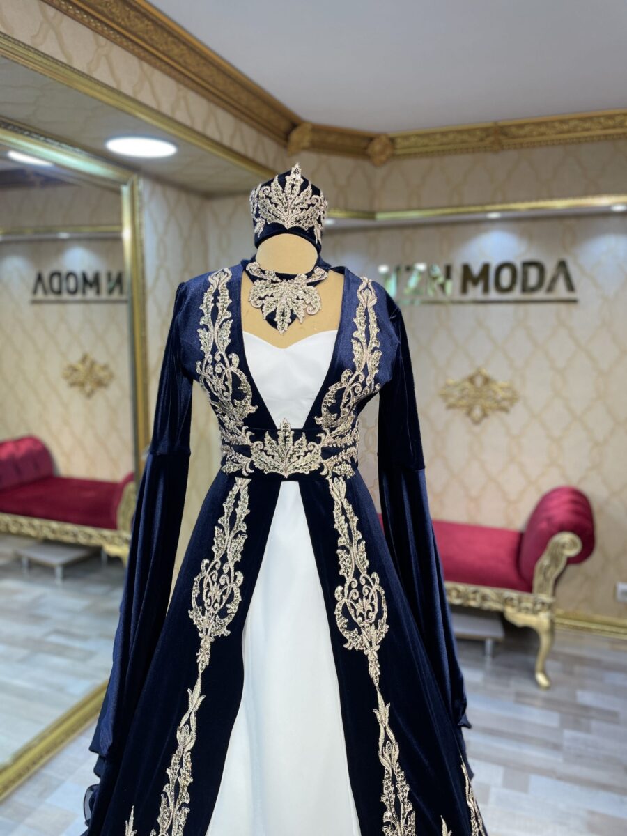 Filiz Lacivert Kaftan Kına Bindallı - Görsel 2