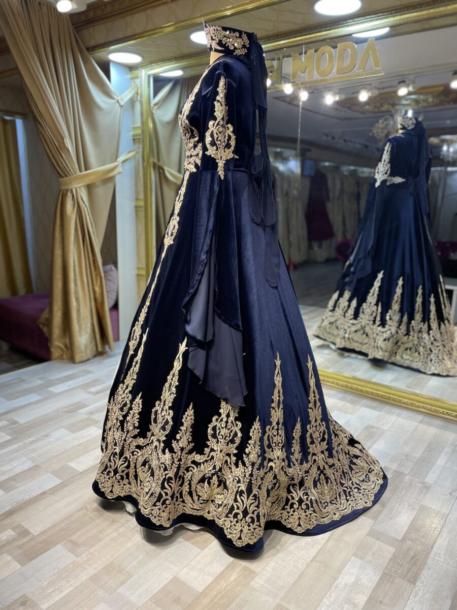 Filiz Lacivert Kaftan Kına Bindallı - Görsel 3