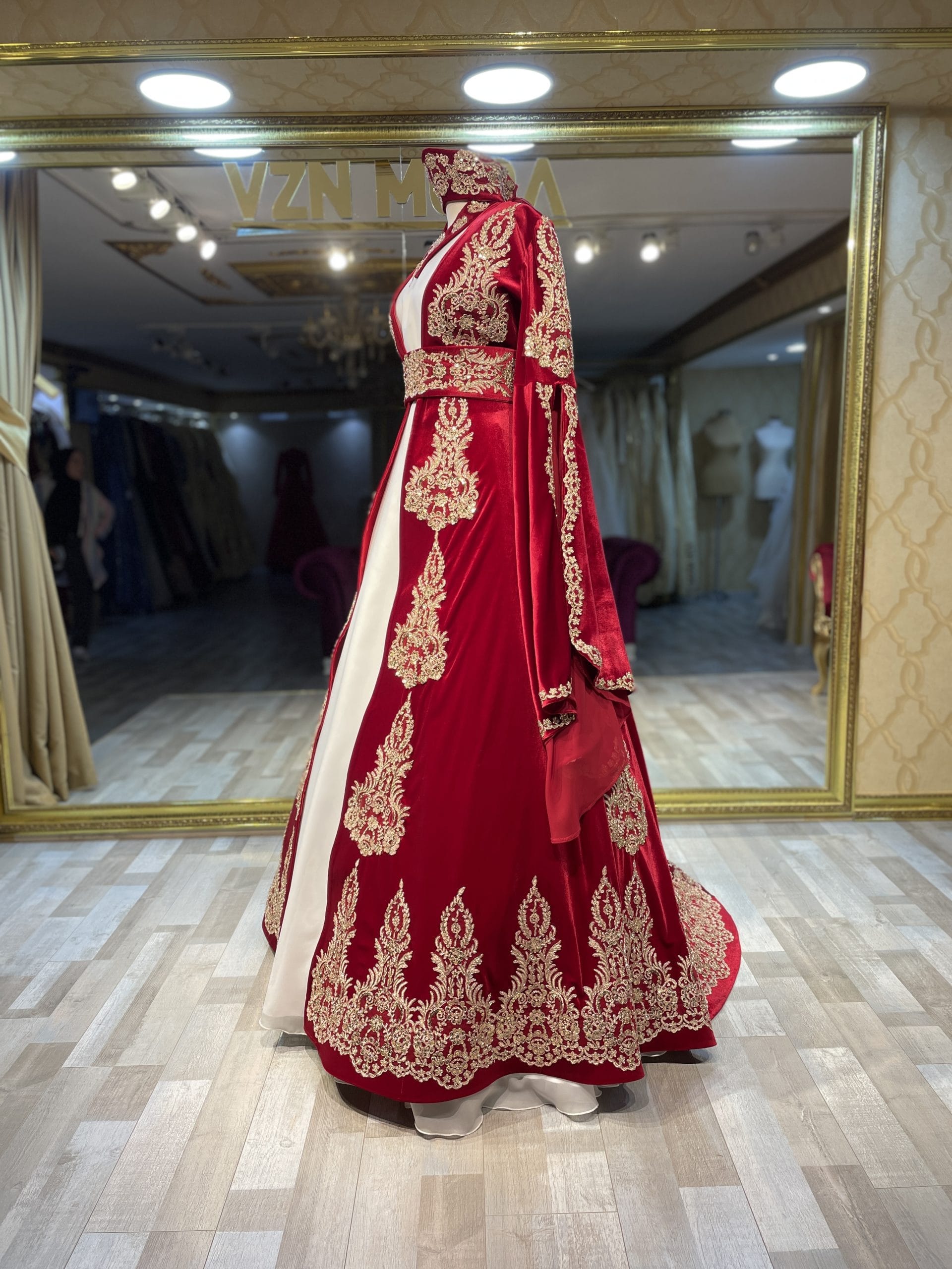 Gülşah Kırmızı Kaftan Kınalık Bindallı - Görsel 2
