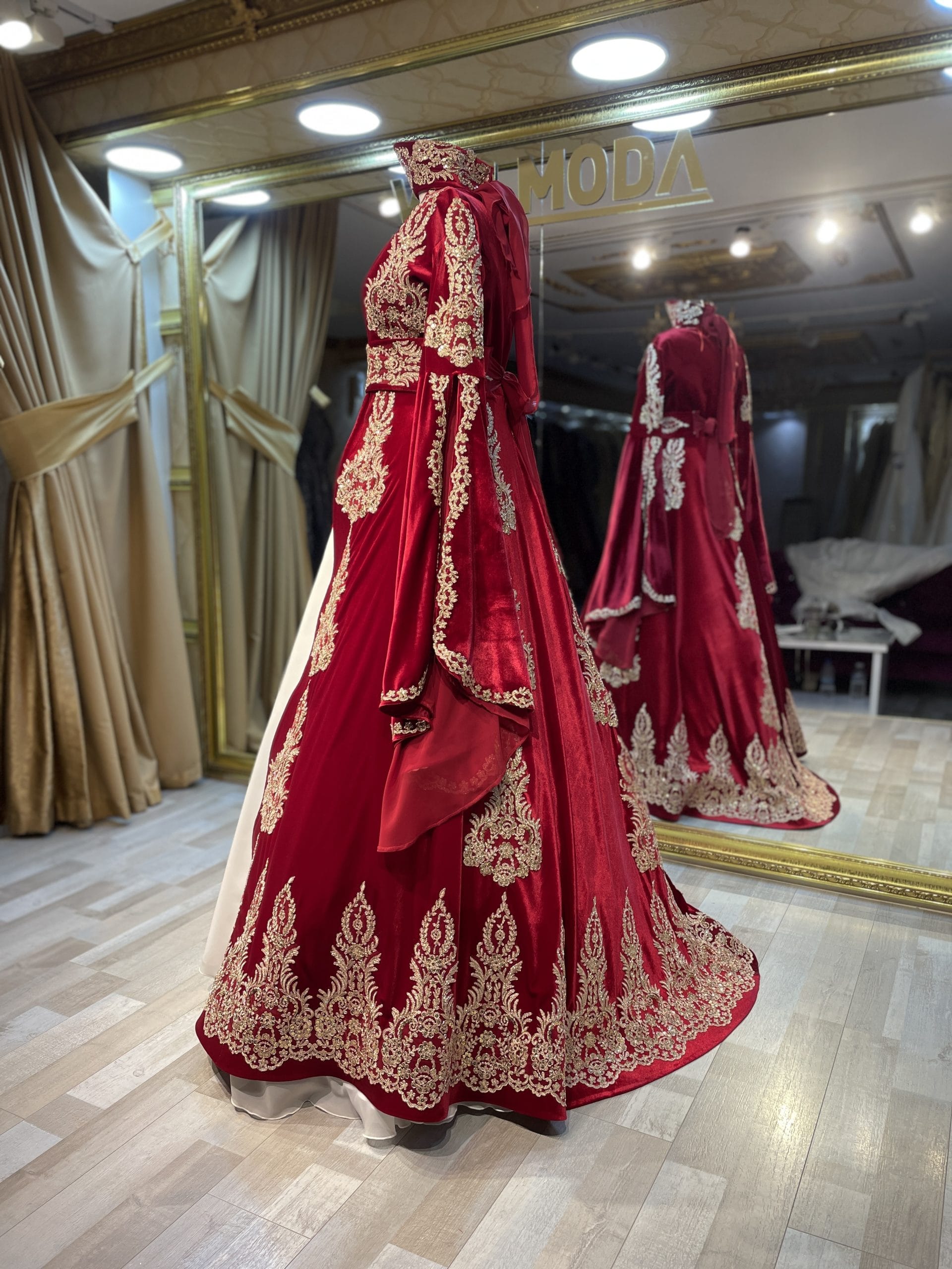 Gülşah Kırmızı Kaftan Kınalık Bindallı - Görsel 4