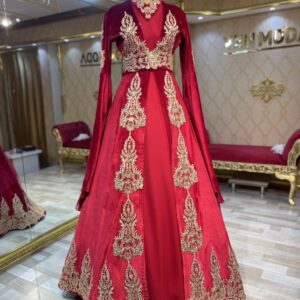 Gülşah Model Kırmızı Tesettür Kınalık Kaftan