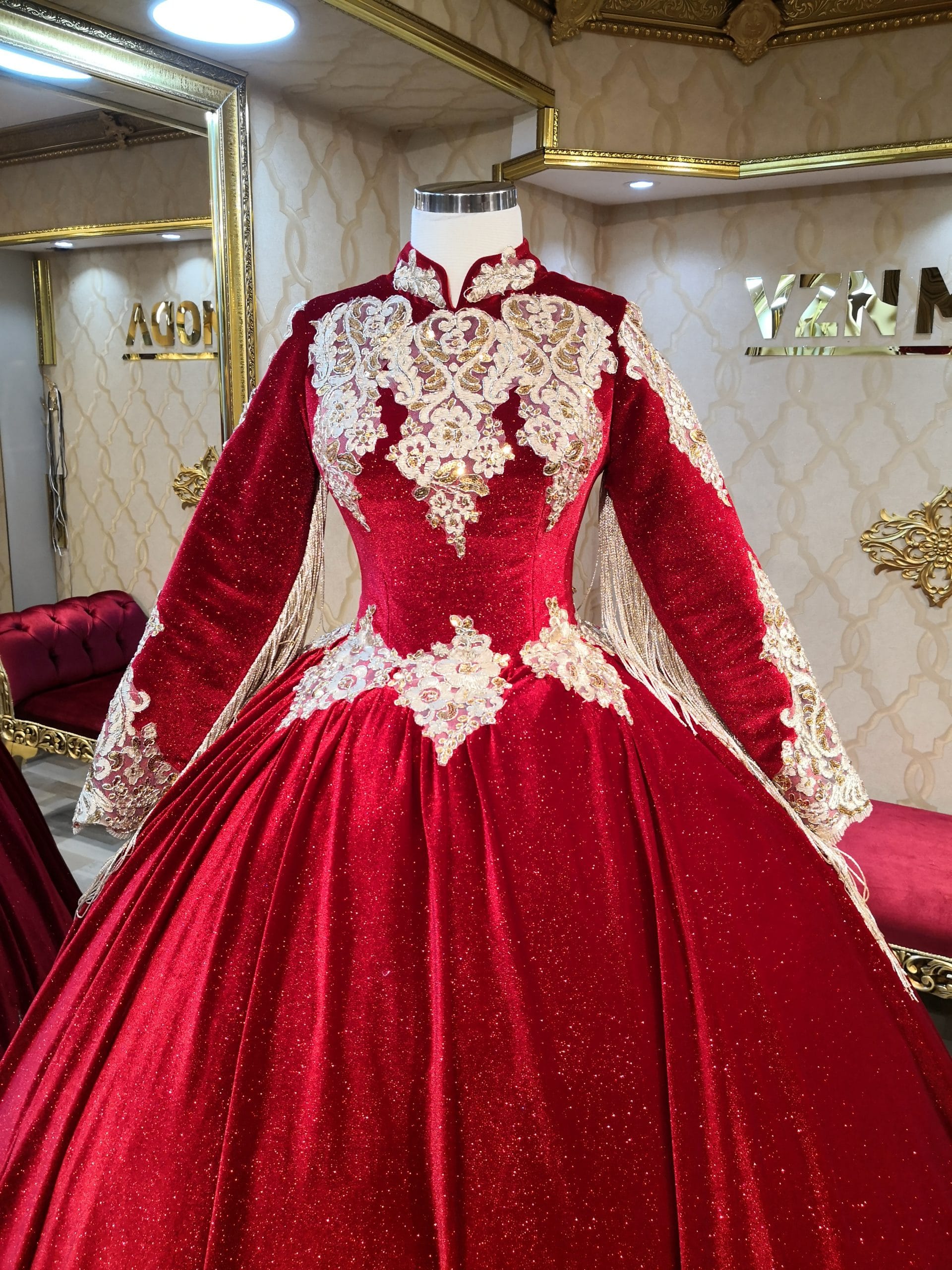 Sultan Kırmızı Prenses Kına Kaftan - Görsel 2