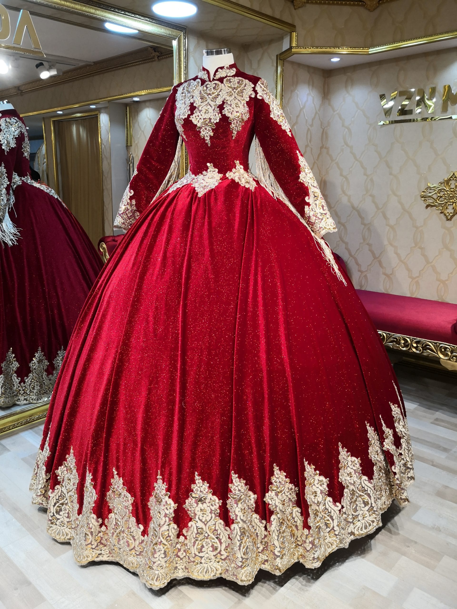 Sultan Kırmızı Prenses Kına Kaftan - Görsel 3